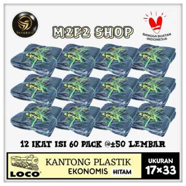 Kantong Plastik Kresek Loco HD PE 17 Hitam Ekonomis - (Kemasan 12 Ikat)