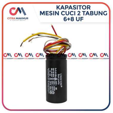Kapasitor Mesin Cuci 2 tabung 6 uF dan 8 uF Washing Machine Capasitor 4 kabel 6 & 8 mikro LG