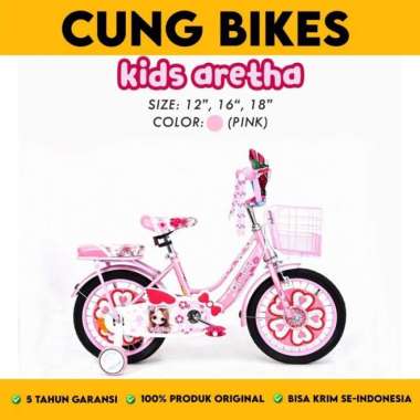 Sepeda Anak Perempuan mini 12 16 18 Inch GENIO KIDS ARETHA by United 18 Ungu