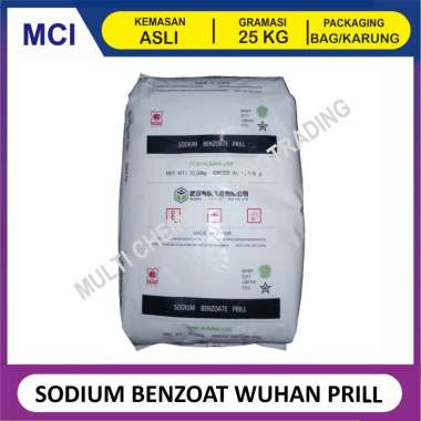 (KHUSUS GOSEND/INSTANT) SODIUM BENZOATE WUHAN PRILL HITAM PENGAWET MAKANAN FOOD GRADE 25 KG