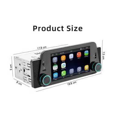 Head Unit Mobil 1 DIN MP5 Bluetooth Touch Screen 5 Inch