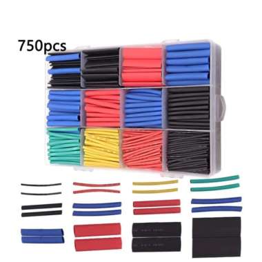 750pc Selang Bakar Heat Shrink Penyambung Konektor Kabel Isolasi Bakar 750pc