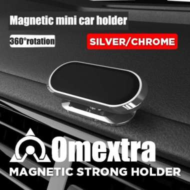 8 Magnetic Car Phone Holder Holder Hp Magnet Mobil Kuat Metal Silver/Chrome