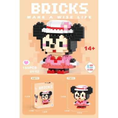 [1] Mainan Mini Bricks 3D Karakter Kartun Building Nano Block Puzzle 601-12 Minnie