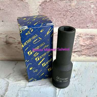 JETJO LAKONI 1/2" 10 MM Mata Kunci Sock Sok Panjang Deep Impact Hitam 10mm