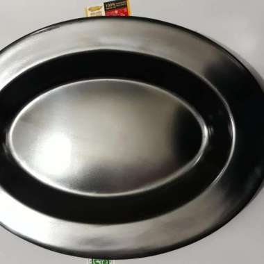 Piring Oval Unica 12" Piring Hitam Melamin Piring Sayur Saji Resto 812