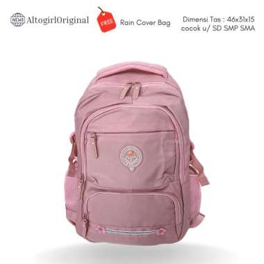 Tas Sekolah Anak Perempuan Imrt Alto Silver Girl untuk SD SMP SMA Polos flower peach
