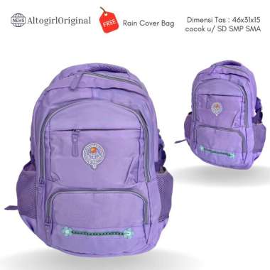 Tas Sekolah Anak Perempuan Imrt Alto Silver Girl untuk SD SMP SMA Polos flower lilac
