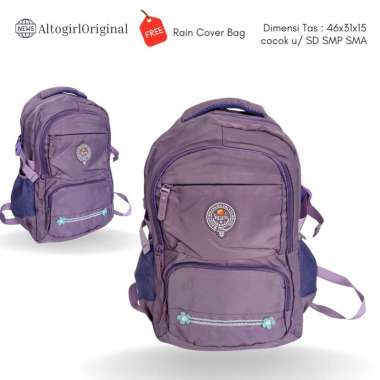 Tas Sekolah Anak Perempuan Imrt Alto Silver Girl untuk SD SMP SMA Polos flower taro