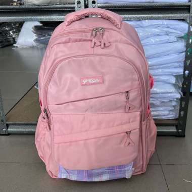 Tas Sekolah Anak Perempuan Imrt Alto Silver Girl untuk SD SMP SMA Polos kotak peach