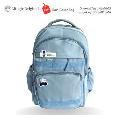 Tas Sekolah Anak Perempuan Imrt Alto Silver Girl untuk SD SMP SMA Polos list biru