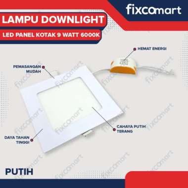 Lampu Downlight LED Panel Kotak 9 Watt Putih