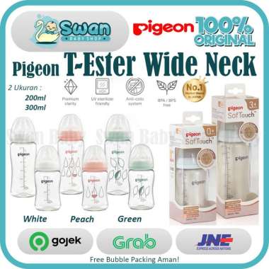 Pigeon Botol T-Ester Wide Neck w/ P-Plus Nipple 300ml White