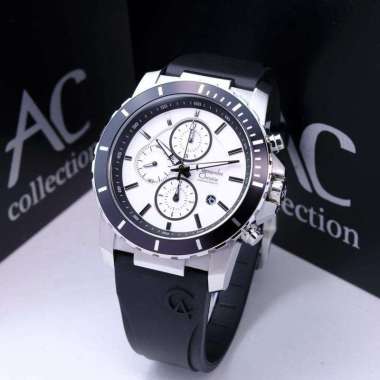 Jam Tangan Alexandre Christie AC6141 Sport Rubber Silver Dial White