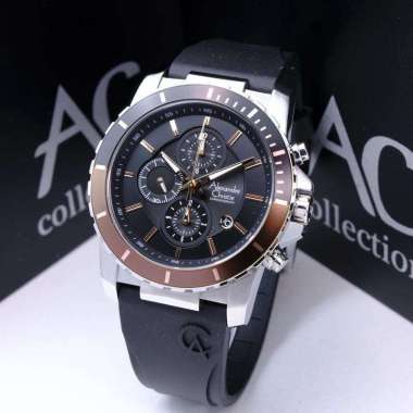 Jam Tangan Alexandre Christie AC6141 Sport Rubber Silver Black Brown