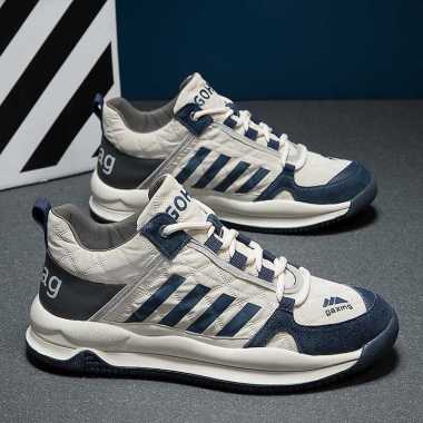 Sepatu Sneakers Pria GAXING Sepatu Import Murah Pria Sekolah Kuliah Kerja 44 Biru