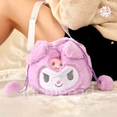 Tas Anak Perempuan Selempang Serut My Melody Kuromi Rapshur SNI - Kuromi Ungu Kuromi Ungu