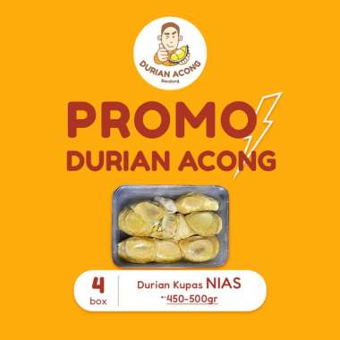 PROMO - 4 BOX Durian Kupas NIAS +-450-500gr