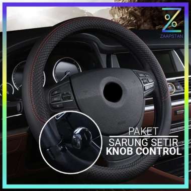 Sarung Stir mobil Cover Setir Mobil Anti Licin dan Knob Stir / Pemutar Setir Avanza Kijang Xenia dan