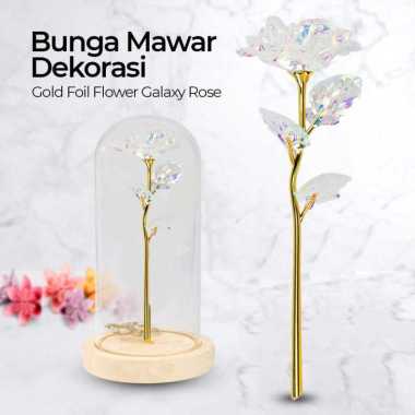 ACEVIVI Bunga Mawar Dekorasi Gold Foil Flower Galaxy Rose