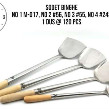 Sodet Stainless Jumbo Gagang Kayu 50CM Sutil Solet Masak Dapur Utensil