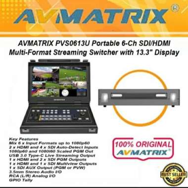 AVMATRIX PVS0613U Portable 6-Ch SDIHDMI Multiformat Streaming switcher