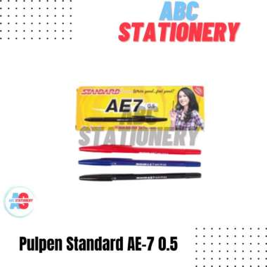 Pulpen Standard AE-7 0.5 isi 12 Pcs Pack Merah