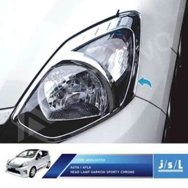 jsl garnish lampu depan toyota agya sporty crome Terbaik
