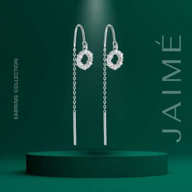 JAIME - AMARA Anting Wanita Lingkaran Emas Gold Elegan Tusuk Korea | Permata Zirconia
