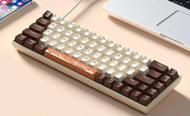 F68 Mechanical Wired Keyboard ( 68 Keys ) - Hotswap 65% Coffee Theme