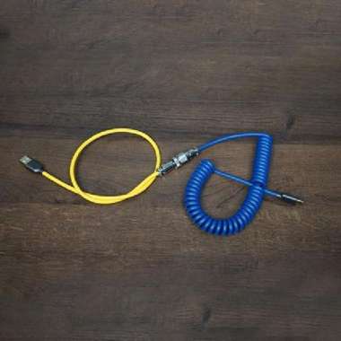 FLCMMK Mechanical Keyboard Coiled Cable Type-C Aviator YELLOW + BLUE