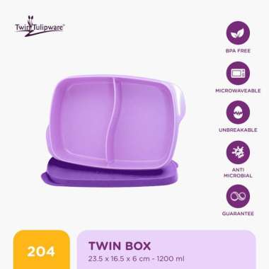 Kotak Makan Twin Tulipware Twin Box 1200 ML Vio