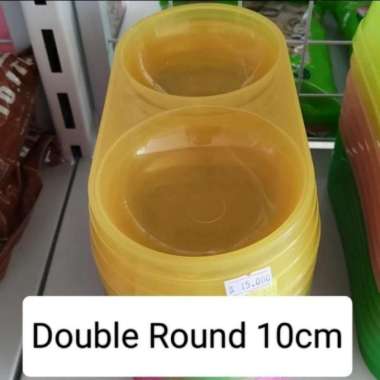 Tempat Makan dan Minum Double Plastik Bulat 10 cm
