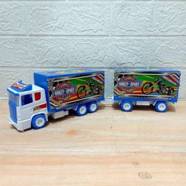 mainan truk box gandeng miniatur mobil truck