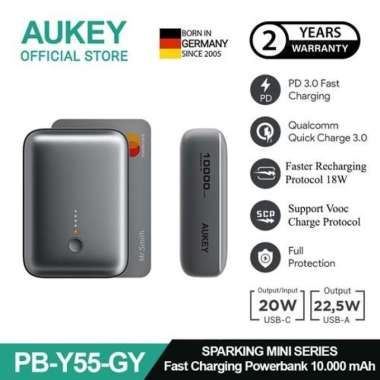 AUKEY Mini Powerbank 20000 mAh / 10000 MaH Vooc 22.5 W Fast Charging Type C & USB A PB-Y57 & PB-Y55 