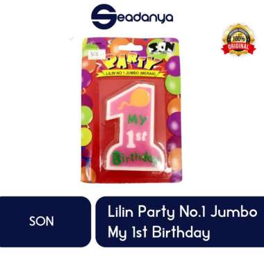 Lilin No.1 Jumbo PINK My 1st Birthday - Angka 1 Besar - Lilin Ulang Tahun - Happy Birthday - HBD