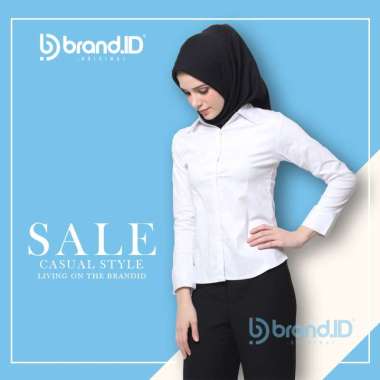 KEMEJA PUTIH WANITA POLOS TANGAN PANJANG KATUN STRETCH / BAJU KANTOR FORMAL KERJA CEWEK JUMBO 4XL