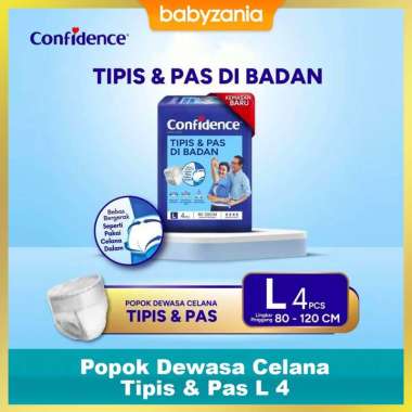 Confidence Popok Dewasa Celana / Adult Diaper Pants Tipis & Pas - M L XL L (4pc)