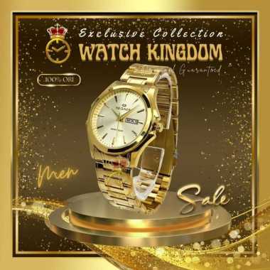 Jam Tangan Pria Hegner Original Hari Tanggal Day Date Water Resistant Arloji Cowo Tali Stainles Stee