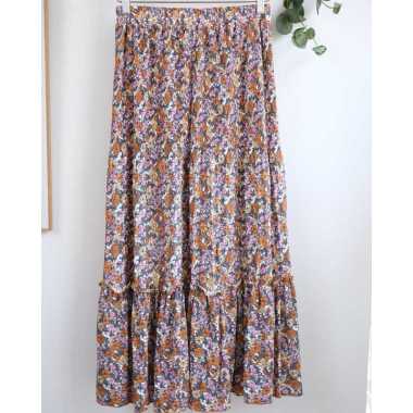 ROK HYGET KOREAN STYLE , TOP SKIRT , LONG SKIRT CREAM ROK SERUTBUNGA