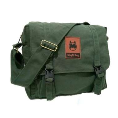 Tas selempang pria wanita tas sekolah - coklat Hijau