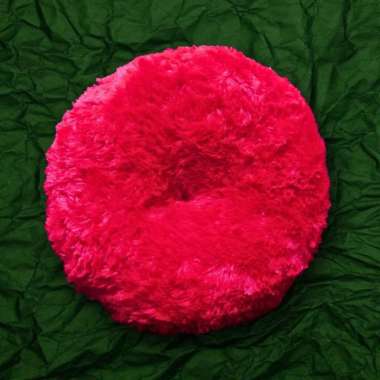 Bantal Sofa Bulu Bundar Donat Bantal Duduk Bundar Ukuran 35cm LP Merah