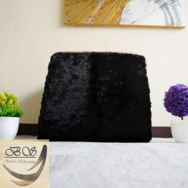 alas duduk non anti slip bulu rasfur 40x40cm kotak isi busa royal 5cm LP hitam