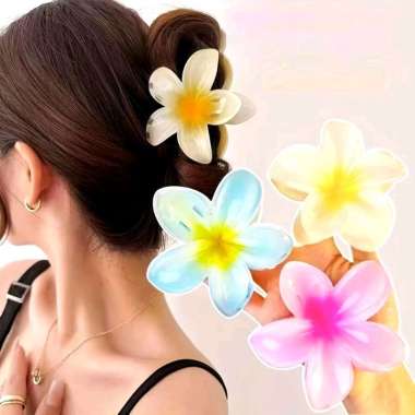 Jedai 8cm Bunga Kamboja Besar Bunga Bali Jepitan Badai Jepit Rambut Hairpin Jedai Flower Frangipani 