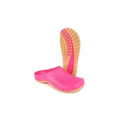 Sandal Slop AP Clogs Ladies Fashion Karet Lokal Nyaman Ringan Anti Air & Slip Casual 40 Pink Cream