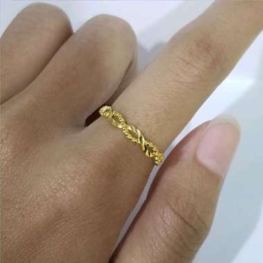 Cincin Kepang Rantai Koleksi Josean Elegant Hadiah Ultah Emas Asli