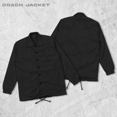 FortKlass Arlo Jaket Coach Polos Pria Jaket Parasut Unisex HITAM XXL