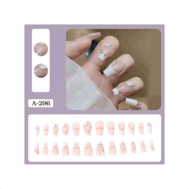 Goto Synaty Kuku Palsu Lem Pengantin Fake Nail Art Aesthetic Wedding A-296