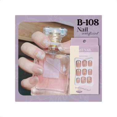 Goto Synaty Kuku Palsu Lem Pengantin Fake Nail Art Aesthetic Wedding B-108