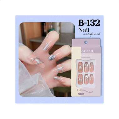 Goto Synaty Kuku Palsu Lem Pengantin Fake Nail Art Aesthetic Wedding B-132